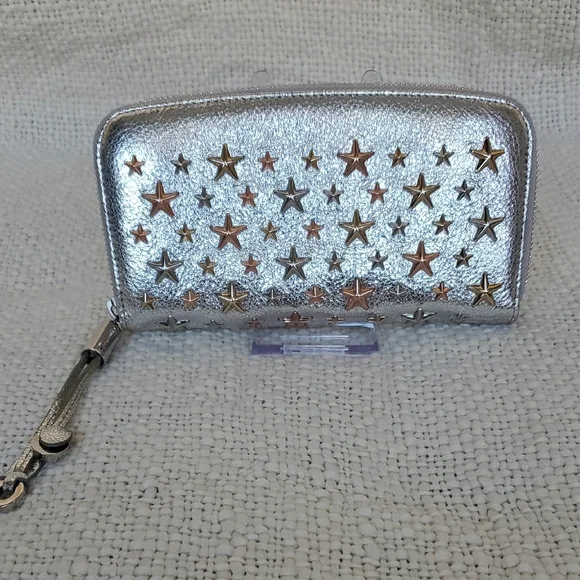 Jimmy Choo Filapa Metallic Star-Studded Wallet - Picture 6 of 13